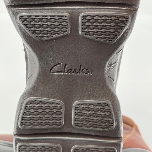 Clarks Bradley Leather Mid Comfort Boots Size 9M Brown Lace‑Up Ankle Boots - Picture 11 of 14